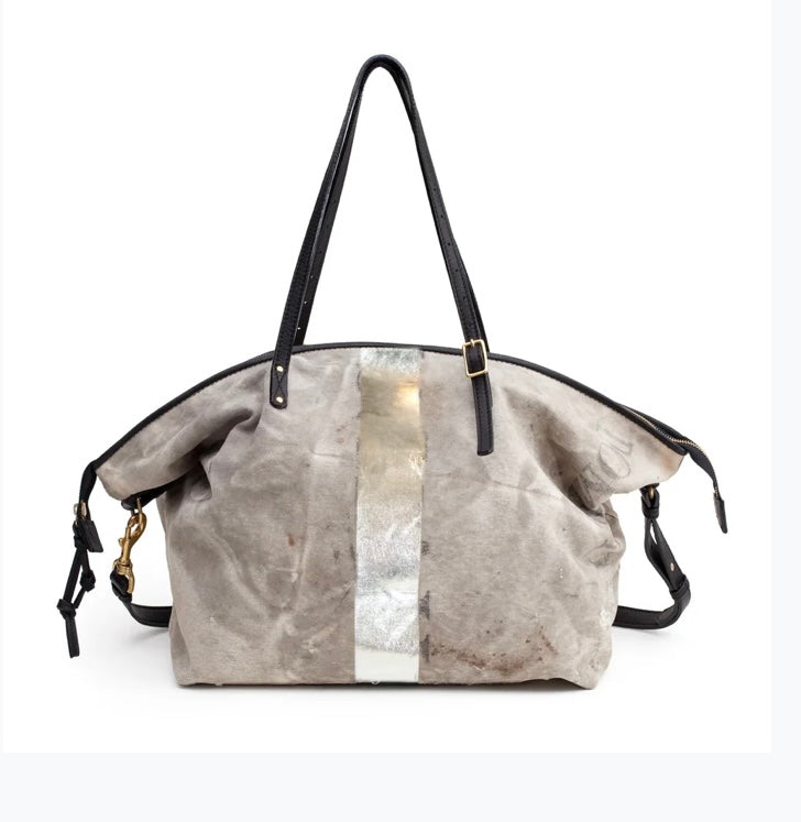 Kempton Postal Silver Stripe Crossbody Bag
