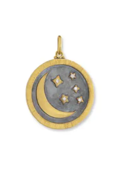 Lika Behar Half Moon and Star Medallion with Diamonds