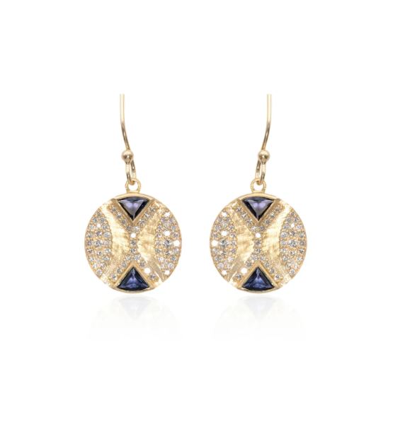 Ezili Blue Sapphire Hourglass Drop Earrings