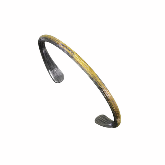 Black & Gold Carved Bar Cuff