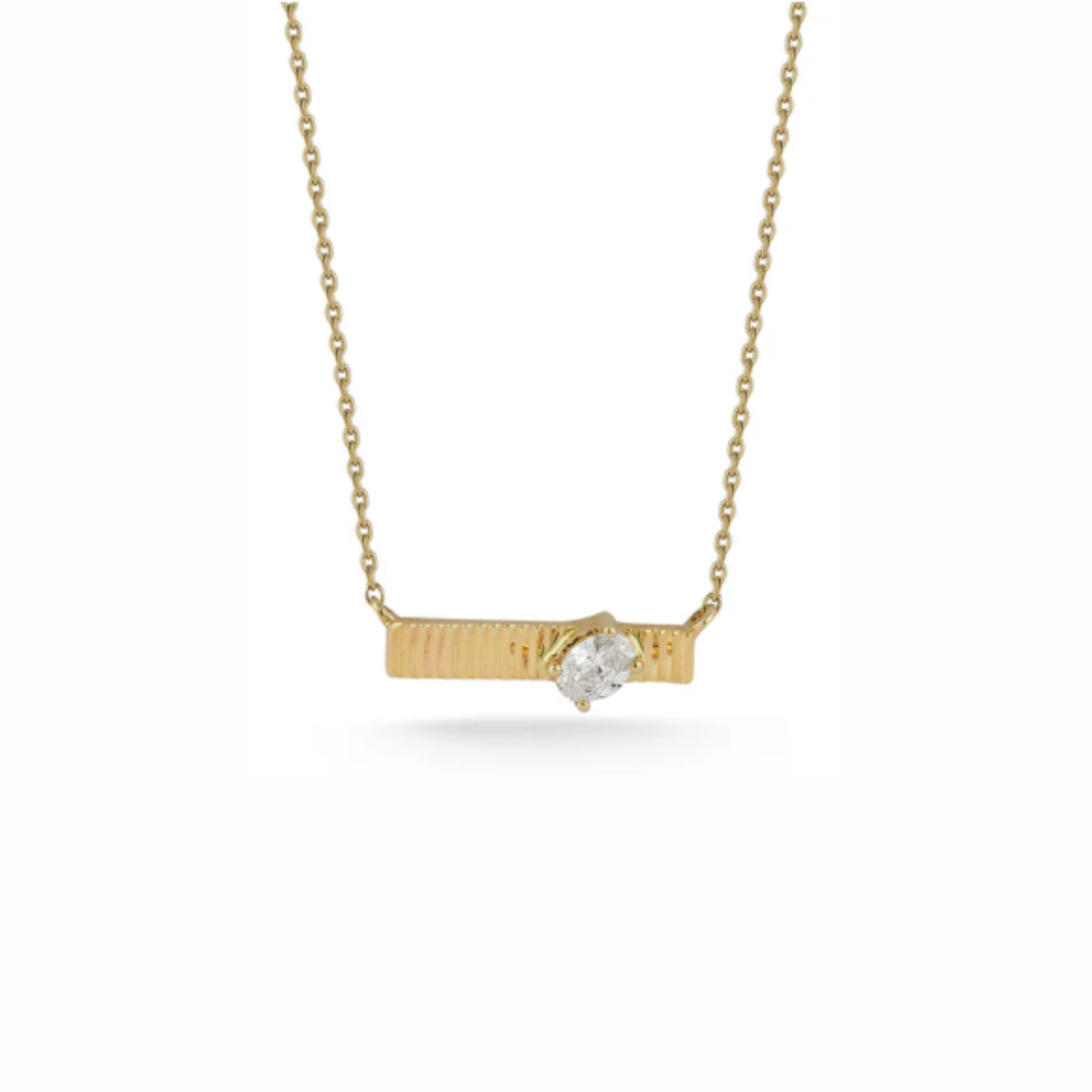 Teddi Paige Fluted Oval Bar Necklace