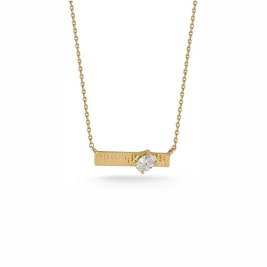 Teddi Paige Fluted Oval Bar Necklace
