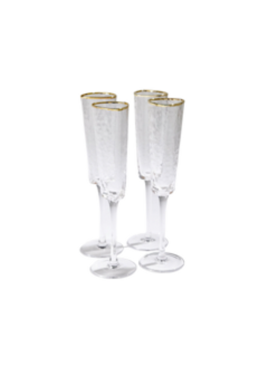 Gold Rim Champagne Flutes