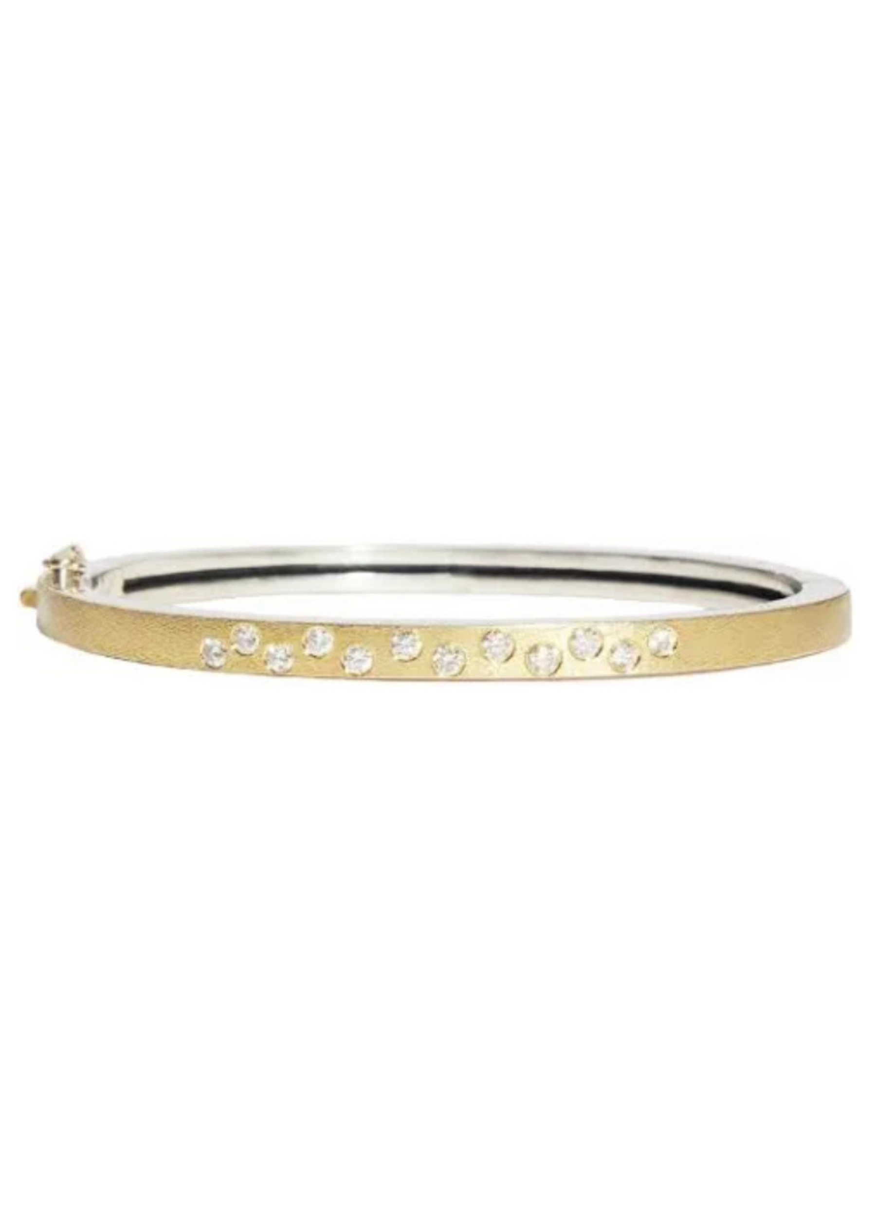 Rene Escobar Diamond Yellow Gold Bangle Bracelet