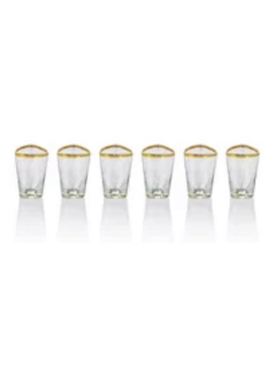 Gold Rim Shot Glasses