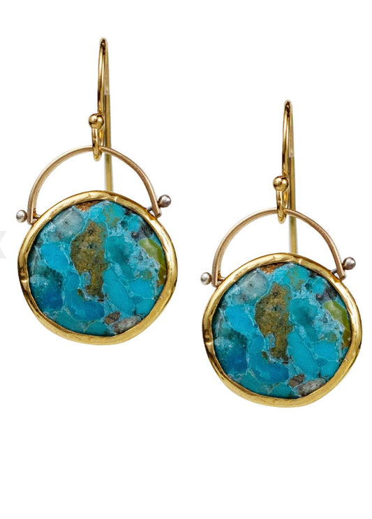 Coin Turquoise Earrings