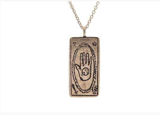 Tarot Card Necklace The World