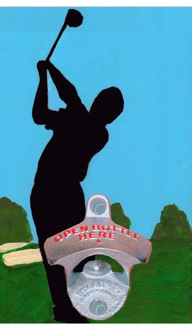 Wall Mounted Bottle Opener - Golfer