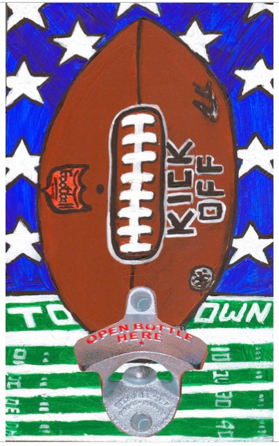 Wall Mounted Bottle Opener - Football