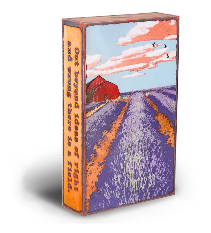 "Out Beyond the Ideas" (Lavender Fields) Copper Tile
