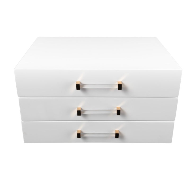 White Lacquer Jewelry Box
