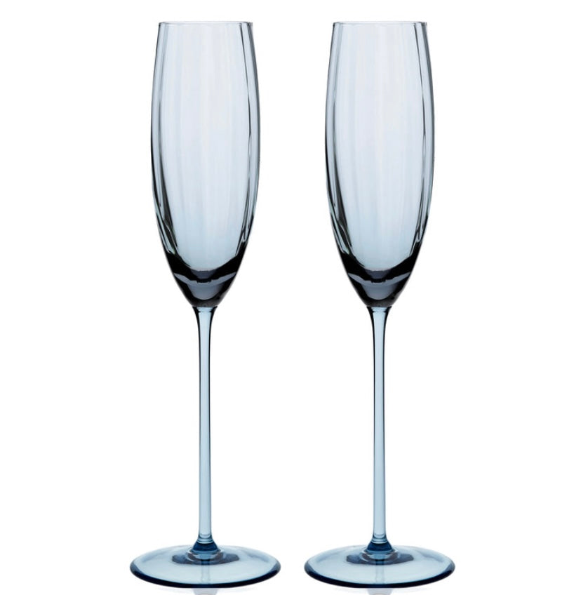 Modern Flutes Set of 2 Blue