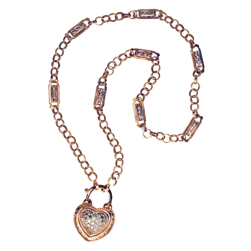 Arik Kastan Jewelry, rose gold heart, diamond heart, diamond heart padlock, padlock necklace, padlock heart, arik kastan sedoni gallery jewelry, huntington jewelry, new classic jewelry,