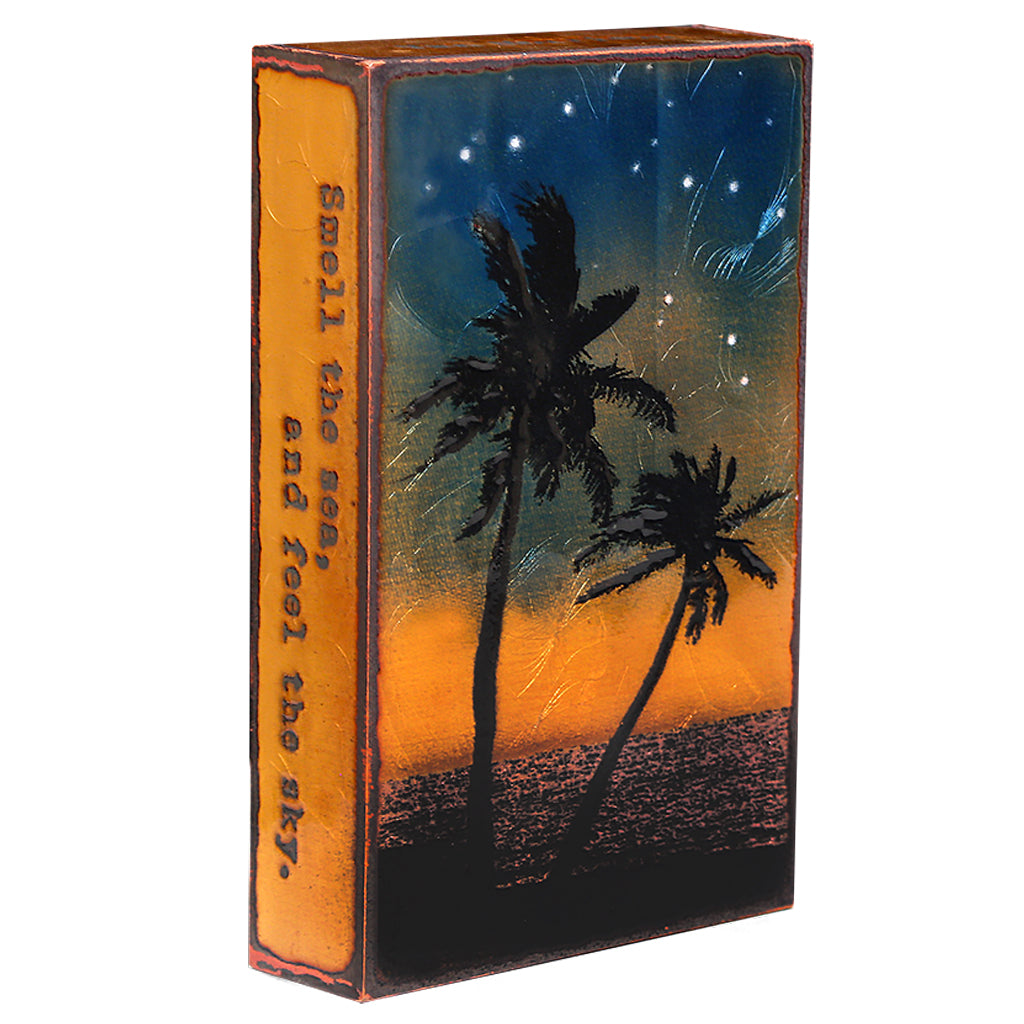 "Smell the Sea" (Palm Trees) Copper Tile