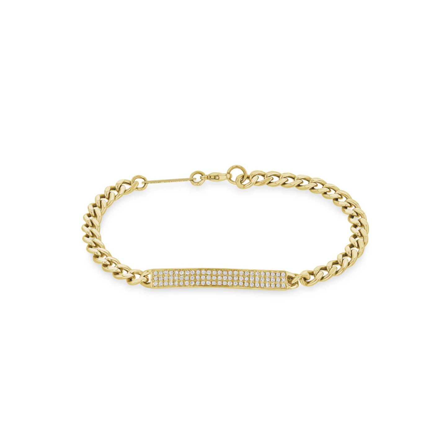 Zoe Chicco 14K Pave Diamond ID Bar Bracelet