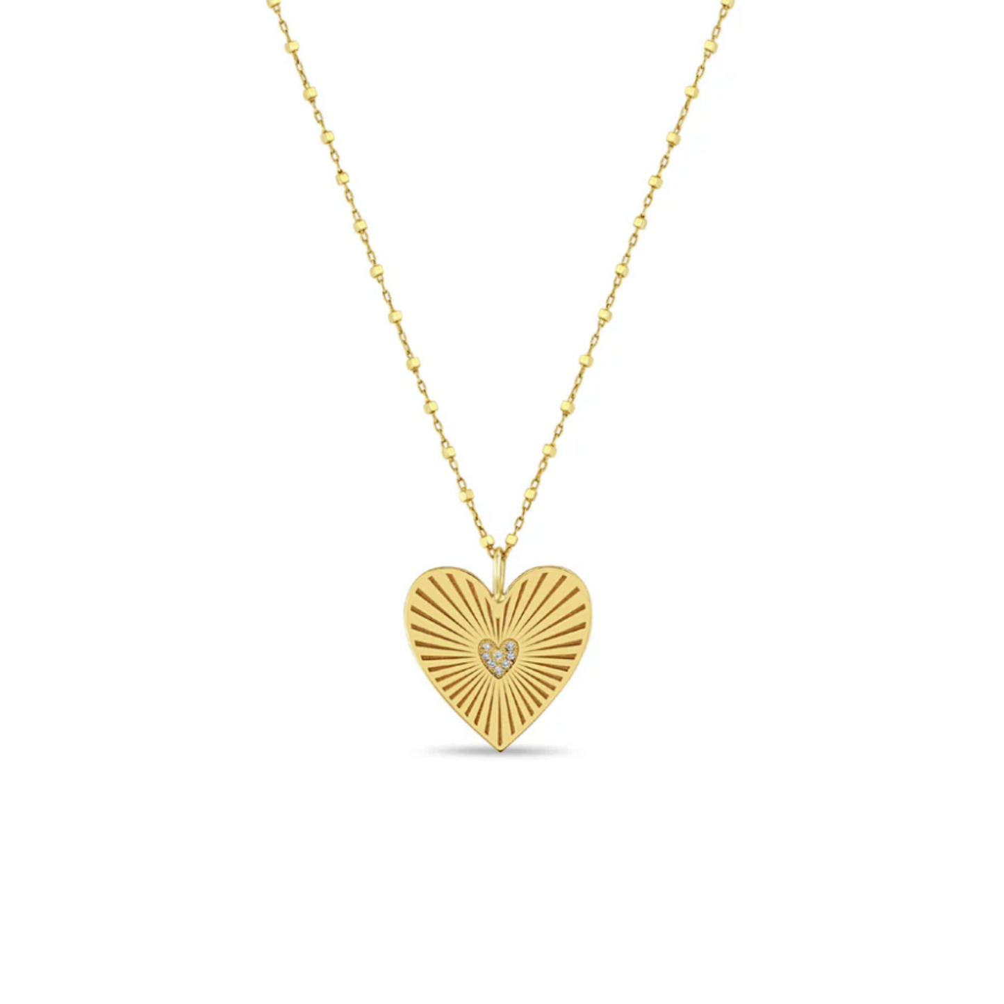 Zoe Chicco 14K Pave Diamond Radiant Heart Necklace