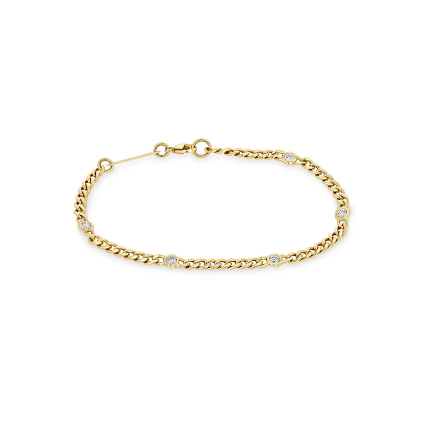 Zoe Chicco 14K Chain Bracelet with 5 Floating Diamonds