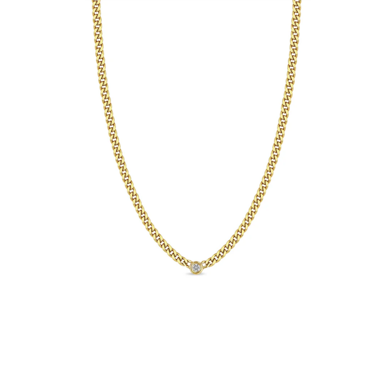 Zoe Chicco 14K Chain Necklace with Floating Diamond