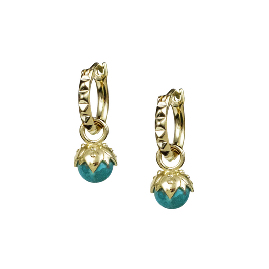 Cherub Hoop with Charm- Turquoise