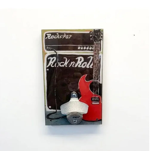 Wall Mounted Bottle Opener - Guitar and Amp