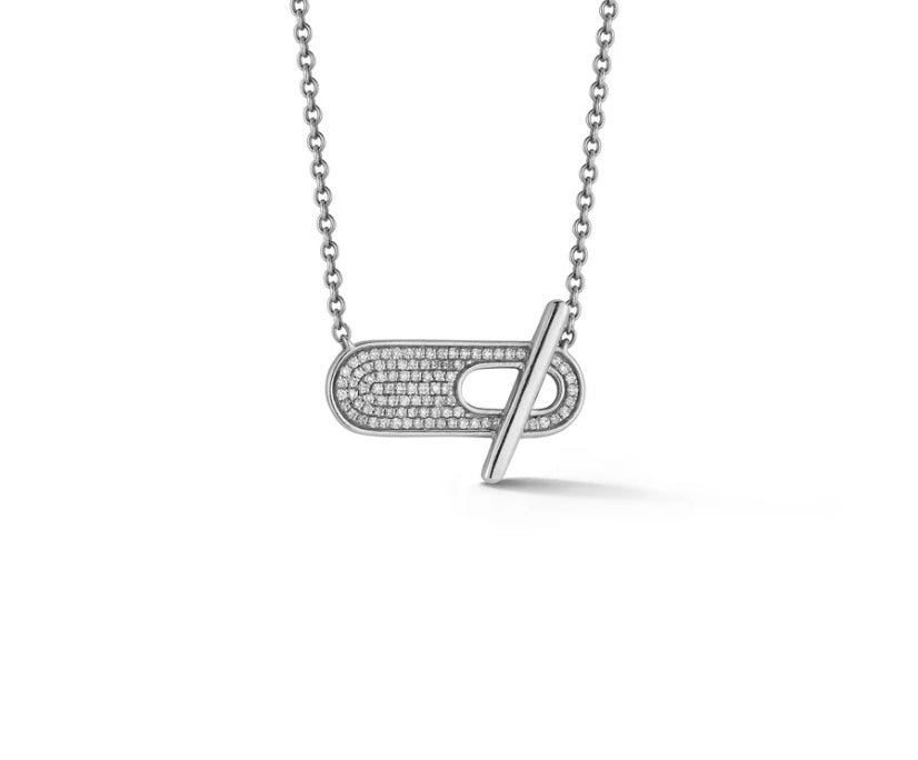 Pave Diamond Toggle Necklace