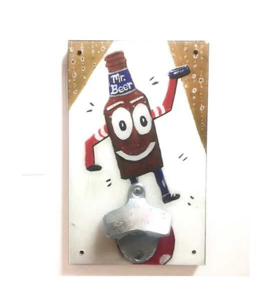 Wall Mounted Bottle Opener - Beer Cartoon