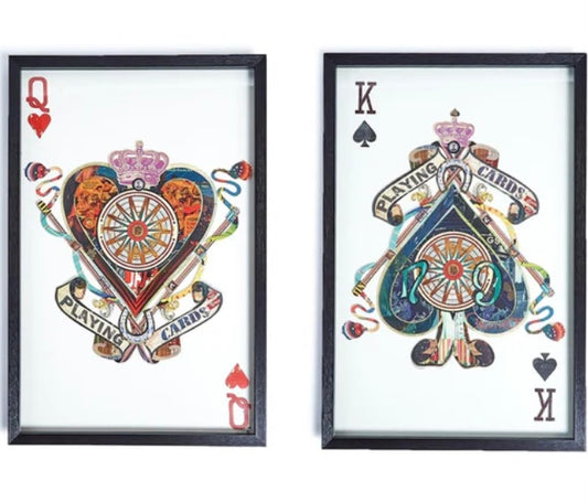 Queen and King Playing Card Wall Art