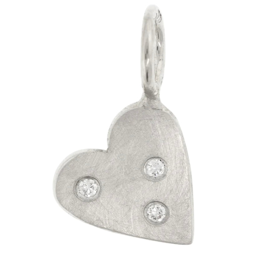 Heather Moore Mini Silver Diamond Heart Charm
