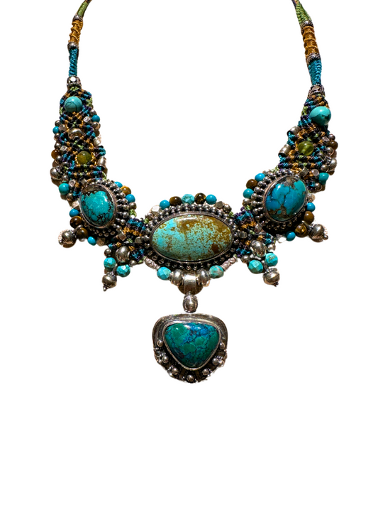 Isha Elafi - Nomadic Knotwork Turquoise Necklace