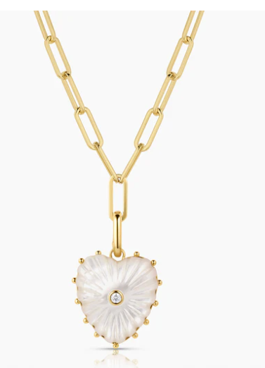 Malene Mother of Pearl Heart Necklace