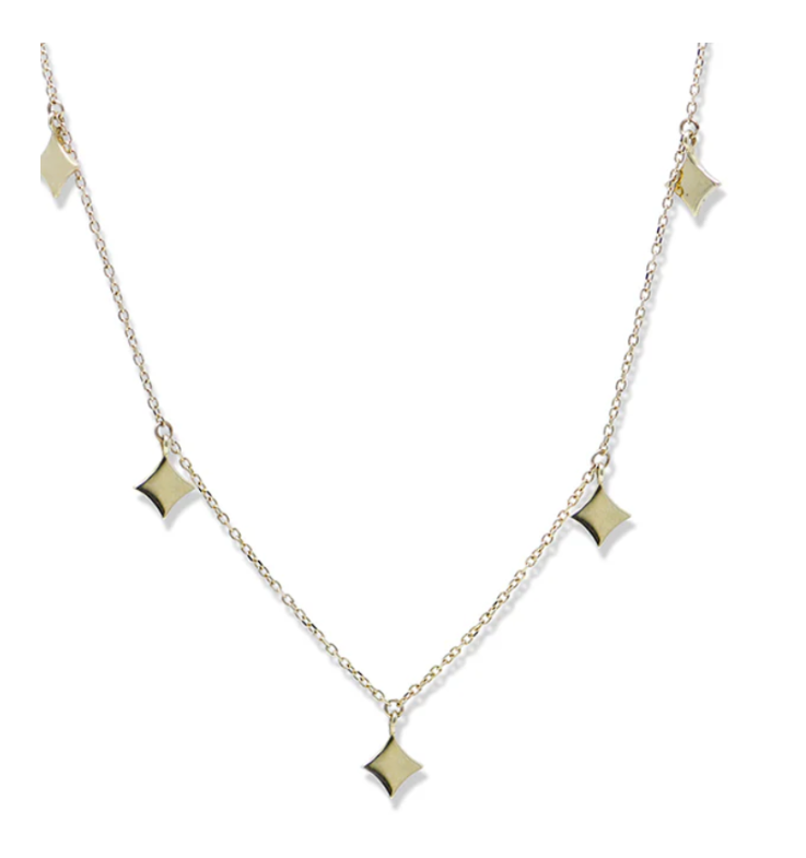 Gothic Gold Charm Station Necklace