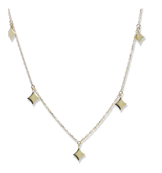 Gothic Gold Charm Station Necklace