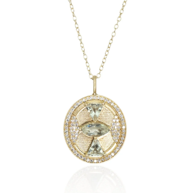 Copia Green Amethyst Bowtie Pendant Necklace