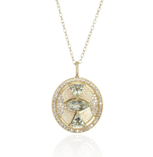 Copia Green Amethyst Bowtie Pendant Necklace