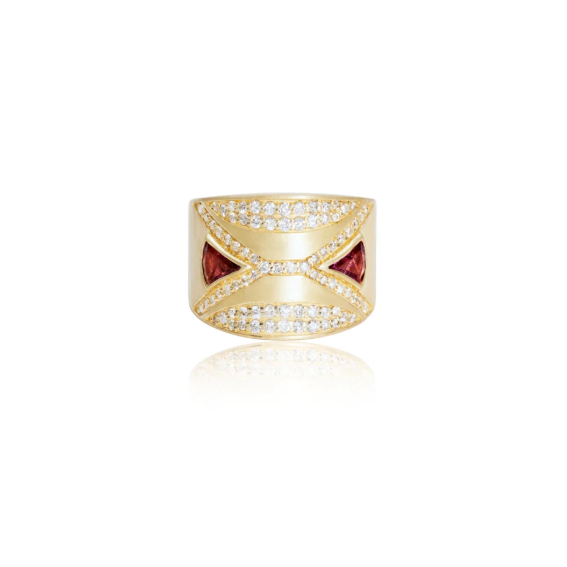 Rosmerta Pink Tourmaline Hourglass Ring