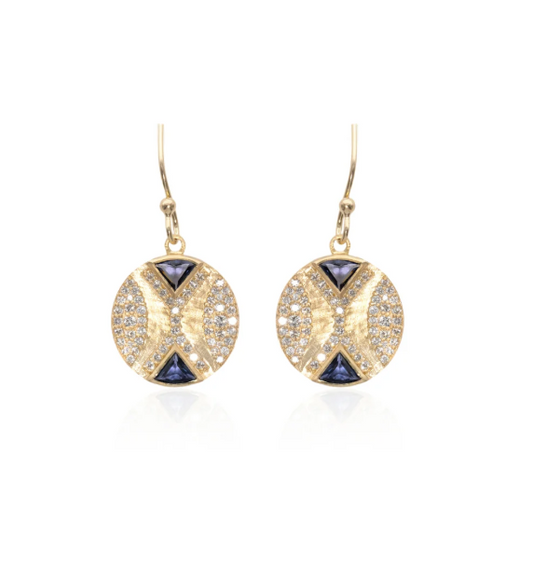 Ezili Blue Sapphire Hourglass Drop Earrings