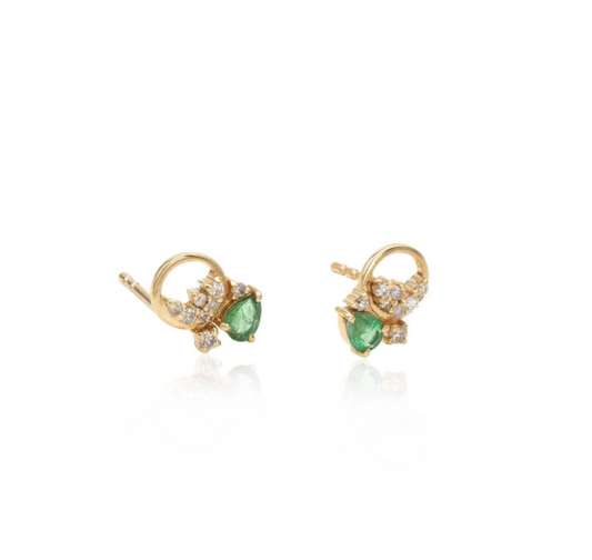 Gaia Studs Emerald