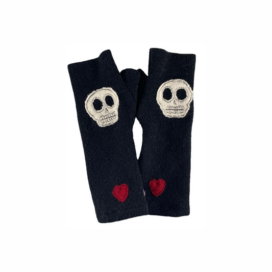 Skull Fingerless Gloves