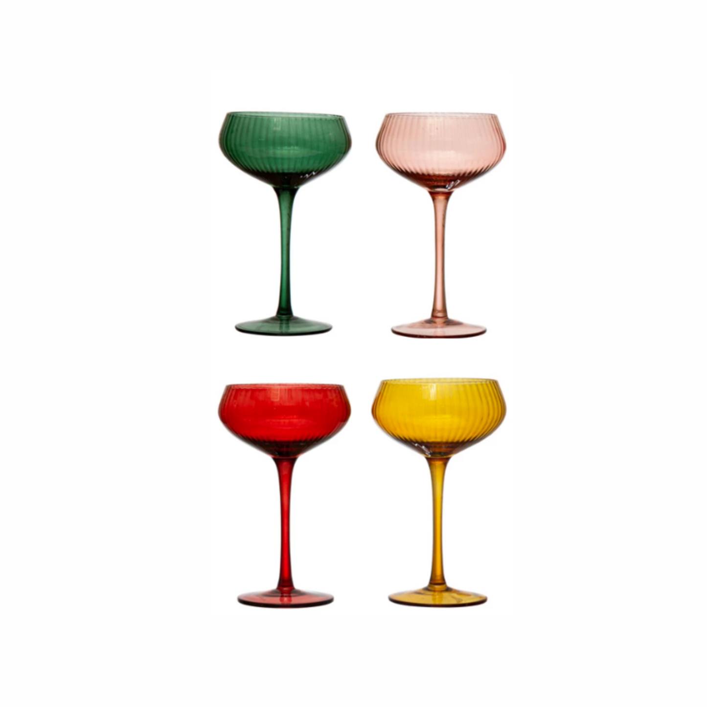 Festive Holiday Coupes, Set of 4