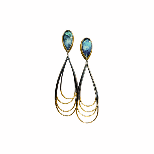 Austin Titus Teardrop Ripple Rim Earring