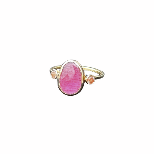 Sunset Pink Tourmaline Ring