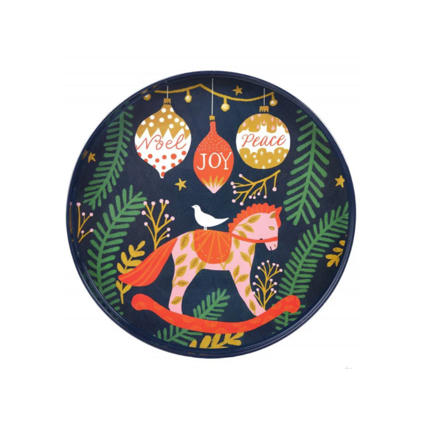 Holiday Horse Round Lacquer Serving Tray (Copy)