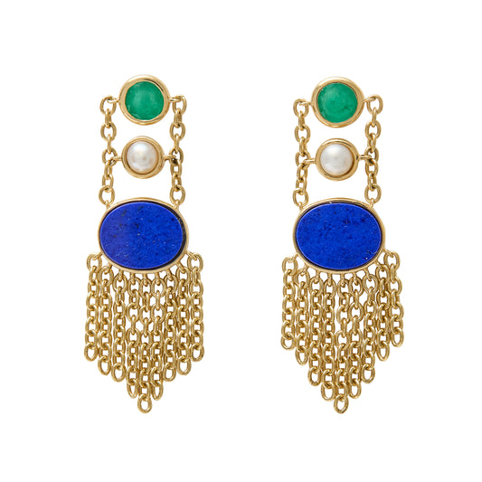 Unhada Rails Three Stone Earrings