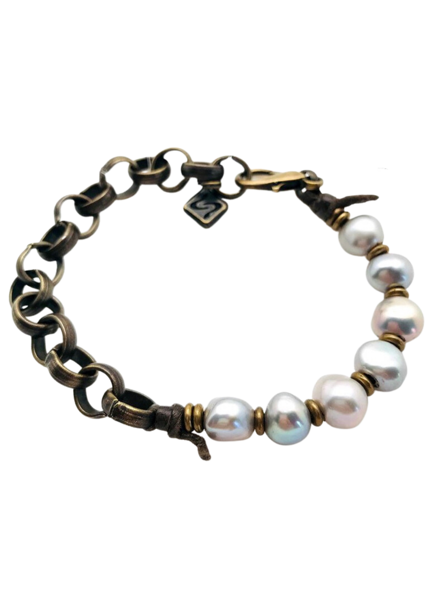 Baroque Pearl and Chain Bracelet