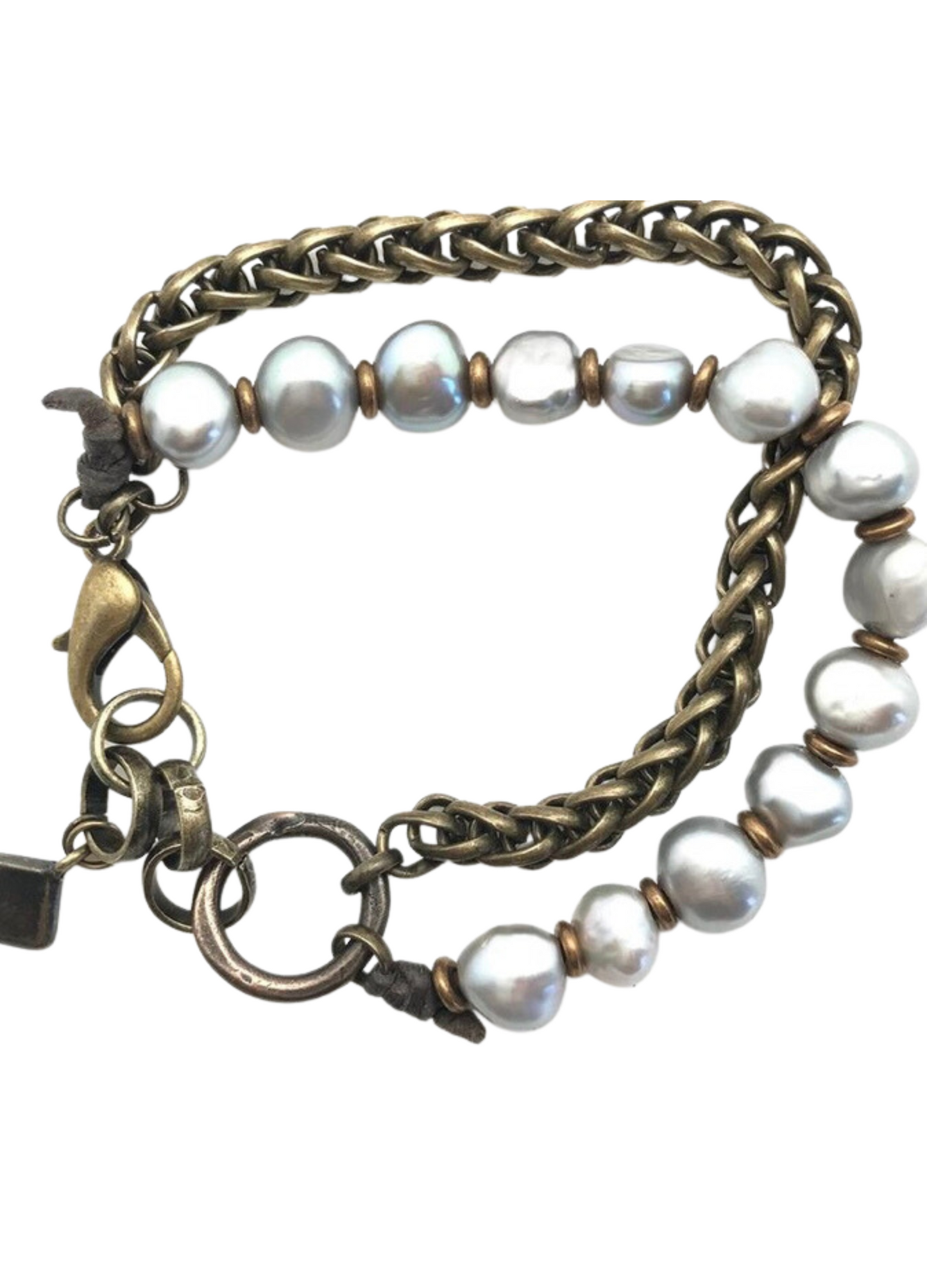 Double Chain and Pearl Bracelet