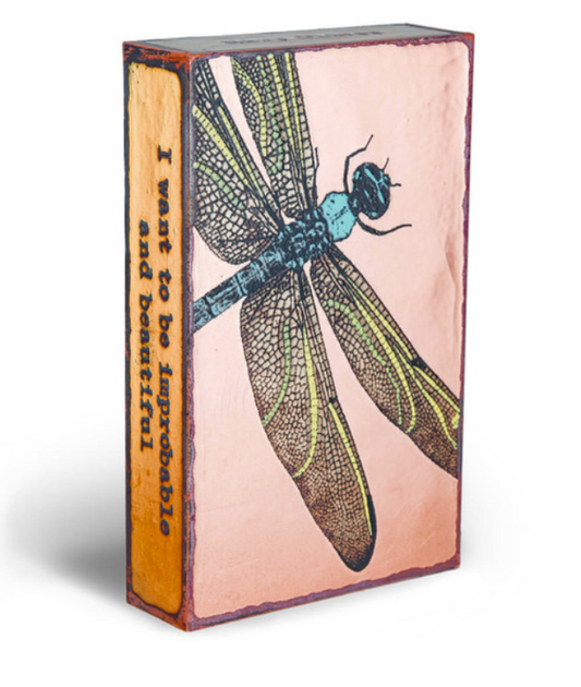 "I Want to be Improbable" (Dragonfly) Copper Tile