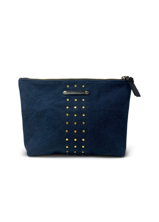 Washed Navy Canvas Pouch