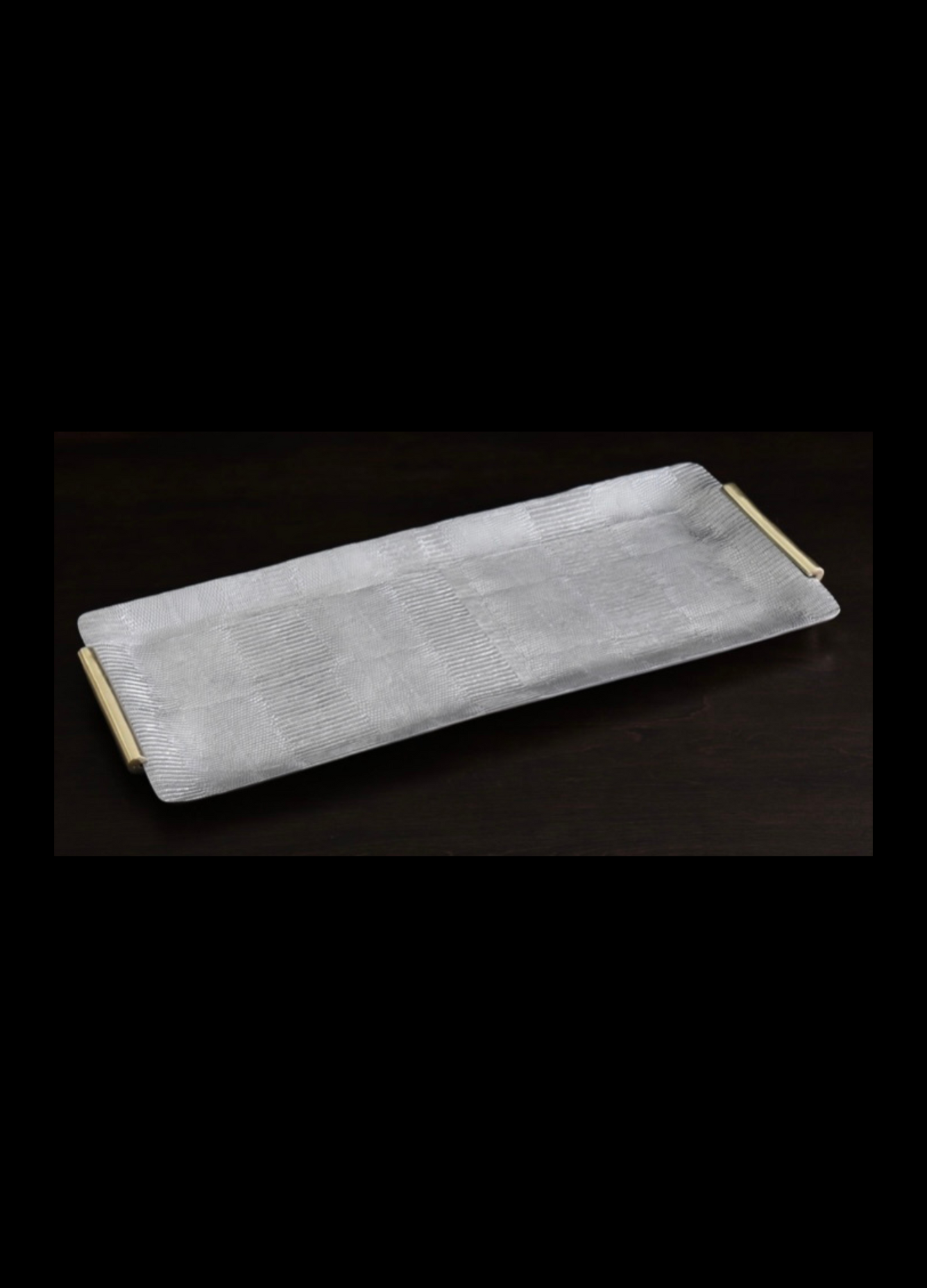 Textured Metal Tray with Handles