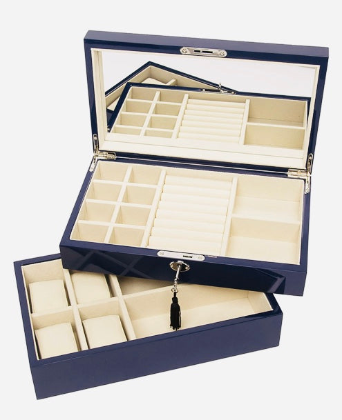 Stackable Jewelry Boxes Navy