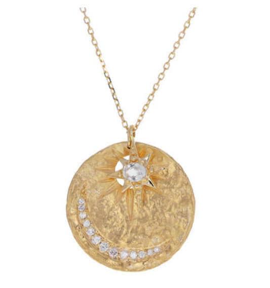 Celine Daoust Crescent Sapphire Star Necklace